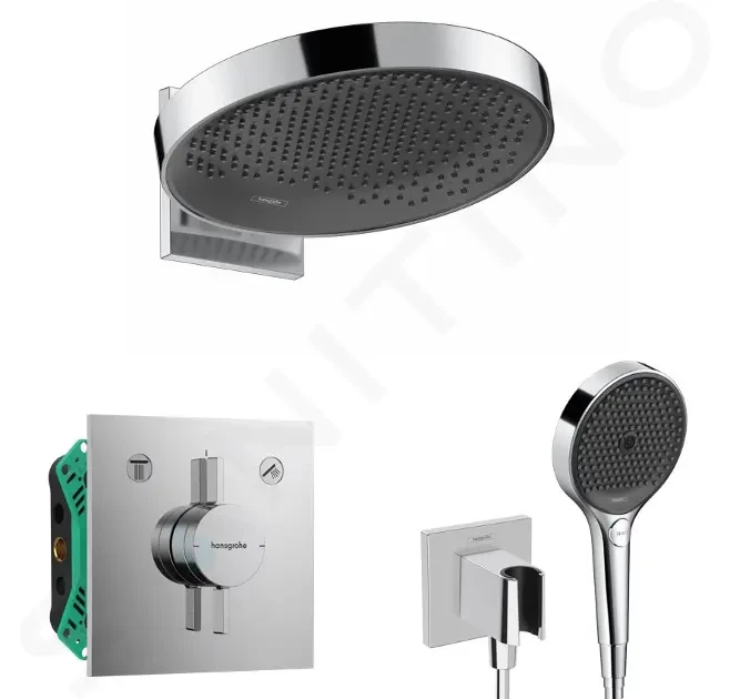 HANSGROHE Sprchový set s baterií pod omítku, s tělesem, průměr 36 cm, 3 proudy, chrom SANI21HHH009