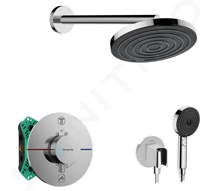 HANSGROHE Sprchový set s termostatem pod omítku, s tělesem, průměr 26 cm, 3 proudy, chrom SANI21HHH002