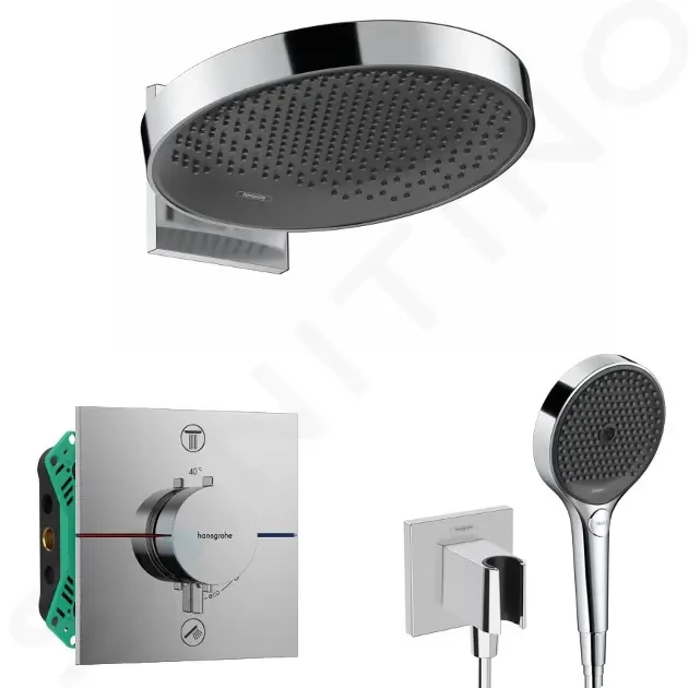 HANSGROHE Sprchový set s termostatem pod omítku, s tělesem, průměr 36 cm, 3 proudy, chrom SANI21HHH011