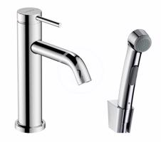 HANSGROHE Tecturis S Umyvadlová baterie s výpustí Push-Open a bidetovou sprškou, EcoSmart, chrom 73211000