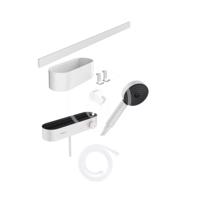 HANSGROHE WallStoris Set sprchové hlavice 105, 3 proudy, termostatu a koupelnových doplňků, matná bílá 24250700