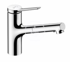 HANSGROHE Zesis M33 Dřezová baterie 150, s výsuvnou sprškou, EcoSmart, chrom 74810000