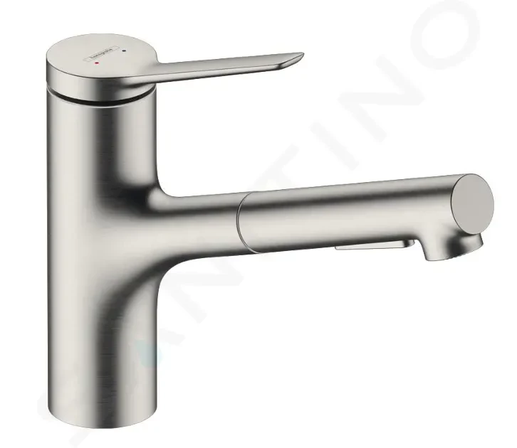 HANSGROHE Zesis M33 Dřezová baterie s výsuvnou sprškou, sBox, vzhled nerezu 74821800