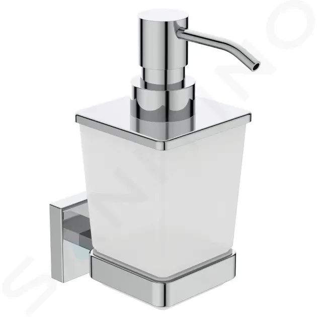 IDEAL STANDARD IOM Square Dávkovač mýdla s držákem, matné sklo/chrom E2252AA