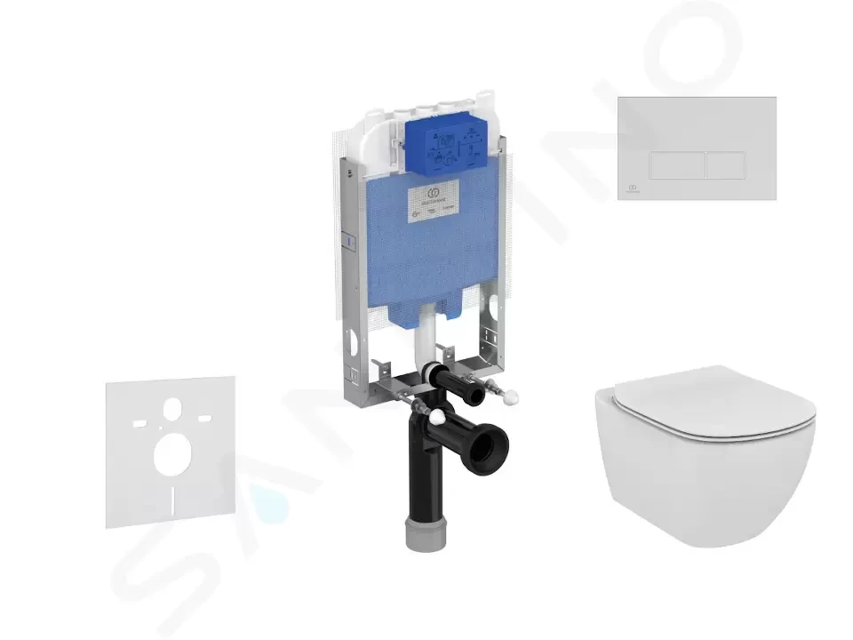 IDEAL STANDARD ProSys Set předstěnové instalace, klozetu a sedátka  Tesi, tlačítka Oleas M2, Aquablade, SoftClose, bílá ProSys80M SP73