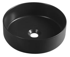 ISVEA INFINITY ROUND keramické umyvadlo na desku, průměr 36cm, černá mat 10NF65036-2N