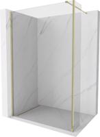 MEXEN/S Kioto Sprchová zástěna WALK-IN 100 x 40 cm, transparent, zlatá 800-100-212-50-00-040