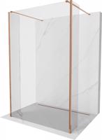 MEXEN/S Kioto Sprchová zástěna WALK-IN volněstojící 100 x 30 x 30 cm, transparent, růžové zlato 800-100-030-222-60-00-030