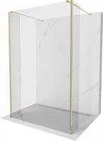 MEXEN/S Kioto Sprchová zástěna WALK-IN volněstojící 105 x 30 x 30 cm, transparent, zlatá 800-105-030-222-50-00-030