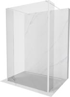 MEXEN/S Kioto Sprchová zástěna WALK-IN volněstojící 90 x 30 x 30 cm, transparent, bílá 800-090-030-222-20-00-030