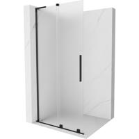 MEXEN/S Velar L Sprchová zástěna posuvná Walk-in 90 x 200 cm, dekor 8 mm, černá 871-090-003-33-70