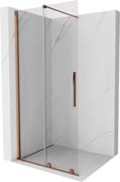 MEXEN/S Velar posuvné sprchové dveře Walk-in 110 cm, transparent, růžové zlato 871-110-000-03-60