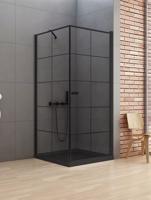 New trendy Sprchový kout New Soleo Black 90x90 cm levý s ozdobnými profily, příčná vzpěra