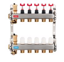 NOVASERVIS Rozdělovač nerez s průtokoměry a uzav. ventily, 5 okruhů SN-RZPU05S
