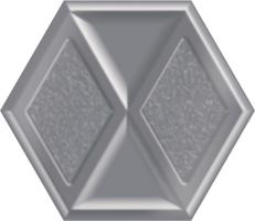 Paradyz Hexagon Morning Silver lesk 19,8x17,1 cm