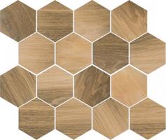 Paradyz Hexagon univerzální mozaika Wood Natural Mix mat 22x25,5 cm