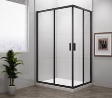 POLYSAN EASY BLACK obdélníková sprchová zástěna 900x800, čiré sklo EL5315B