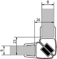 Polysan Sada dvou těsnění (magnet) na 6 a 8mm sklo, 2000mm , varianta roh