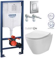 Rapid SL pro závěsné WC 38528SET s chromovou deskou + WC CERSANIT CLEANON CITY 38772001 CI1