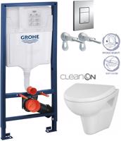 Rapid SL pro závěsné WC 38528SET s chromovou deskou + WC CERSANIT CLEANON PARVA + SEDÁTKO 38772001 PA1