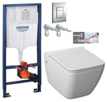 Rapid SL pro závěsné WC 38528SET s chromovou deskou + WC JIKA PURE + SEDÁTKO DURAPLAST 38772001 PU1