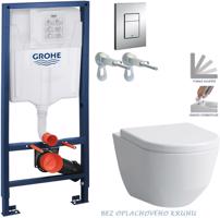 Rapid SL pro závěsné WC 38528SET s chromovou deskou + WC LAUFEN PRO RIMLESS + SEDÁTKO 38772001 LP1