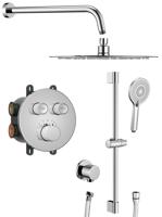 SAPHO SMART SELECT podomítkový sprchový set s termostatickou baterií, 2 výstupy, posuvný držák sprchy, chrom RP032-02