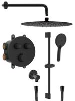 SAPHO SMART SELECT podomítkový sprchový set s termostatickou baterií, 2 výstupy, posuvný držák sprchy, černá mat RP032B-02