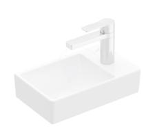 VILLEROY & BOCH Avento Umývátko 360x220 mm, bez přepadu, 1 otvor pro baterii vpravo, alpská bílá 43003L01