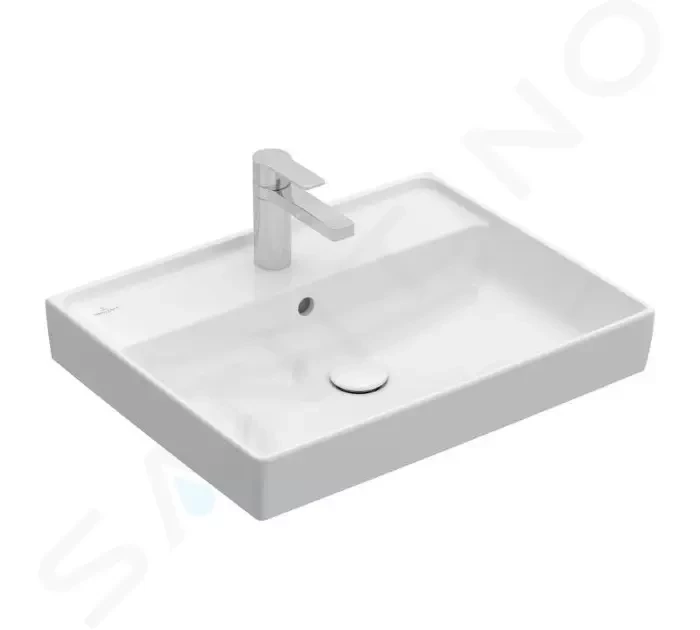 VILLEROY & BOCH Collaro Umyvadlo 600x470 mm, s přepadem, otvor pro baterii, CeramicPlus, alpská bílá 4A336GR1