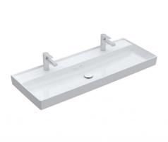 VILLEROY & BOCH Collaro Umyvadlo nábytkové 120x47 cm, bez přepadu, 2 otvory pro baterii, CeramicPlus, alpská bílá 4A33C1R1