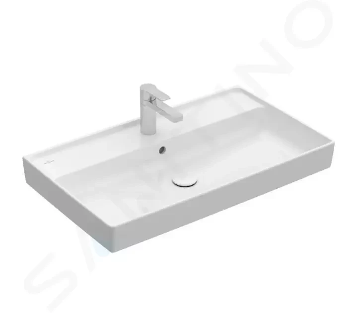 VILLEROY & BOCH Collaro Umyvadlo nábytkové 800x470 mm, s přepadem, otvor pro baterii, CeramicPlus, alpská bílá 4A3380R1