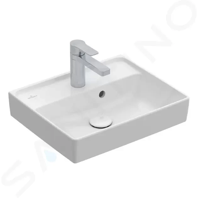 VILLEROY & BOCH Collaro Umývátko 450x370 mm, s přepadem, 1 otvor pro baterii, alpská bílá 43344501