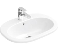 VILLEROY & BOCH O.novo Umyvadlo zápustné 560x405 mm, s přepadem, otvor pro baterii, CeramicPlus, alpská bílá 416156R1