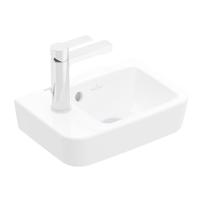 VILLEROY & BOCH O.novo Umývátko Compact 360x250 mm, s přepadem, 1 otvor pro baterii vlevo, alpská bílá 43423601