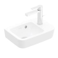 VILLEROY & BOCH O.novo Umývátko Compact 360x250 mm, s přepadem, 1 otvor pro baterii vpravo, alpská bílá 43433601