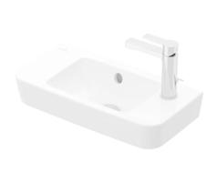 VILLEROY & BOCH O.novo Umývátko Compact 500x250 mm, s přepadem, 1 otvor pro baterii vpravo, CeramicPlus, alpská bílá 4342R5R1