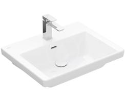 VILLEROY & BOCH Subway 3.0 Umyvadlo nábytkové 600x470 mm, s přepadem, otvor pro baterii, CeramicPlus, alpská bílá 4A706GR1