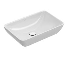 VILLEROY & BOCH Venticello Umyvadlo 55x36 cm, s přepadem, bez otvoru pro baterii, CeramicPlus, alpská bílá 411355R1